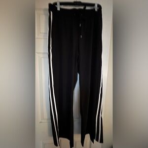 NWT T by Talbots Black Activewear Pants with White Stripes